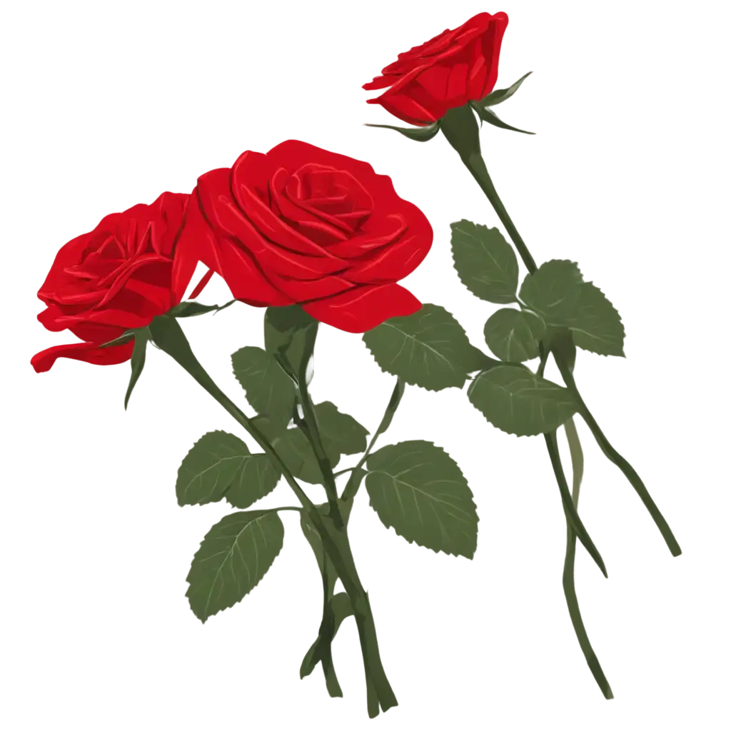 Red-Roses-Illustration-PNG-HighQuality-DigitalPNG-Image-Usage-Analysis-Artwork-for-Creative-Projects