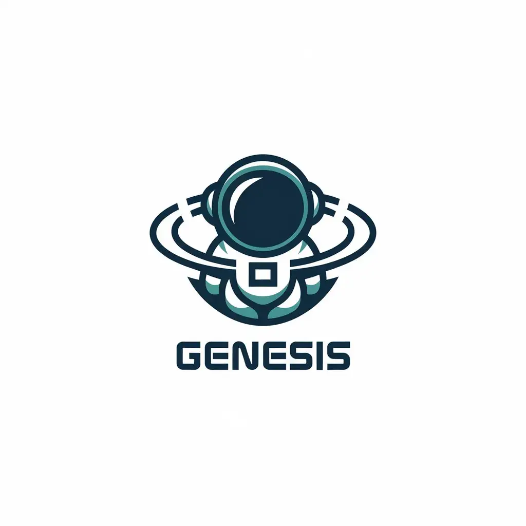 a vector logo design,with the text "genesis", main symbol:astronaut,complex,be used in Internet industry,clear background