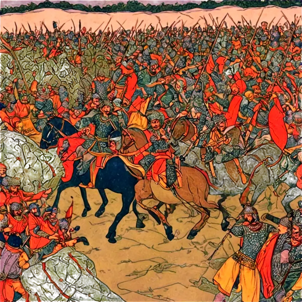 Babur-and-His-Army-Fighting-in-the-Battle-of-Panipat-PNG-Illustration-Historical-Image-for-Digital-Use