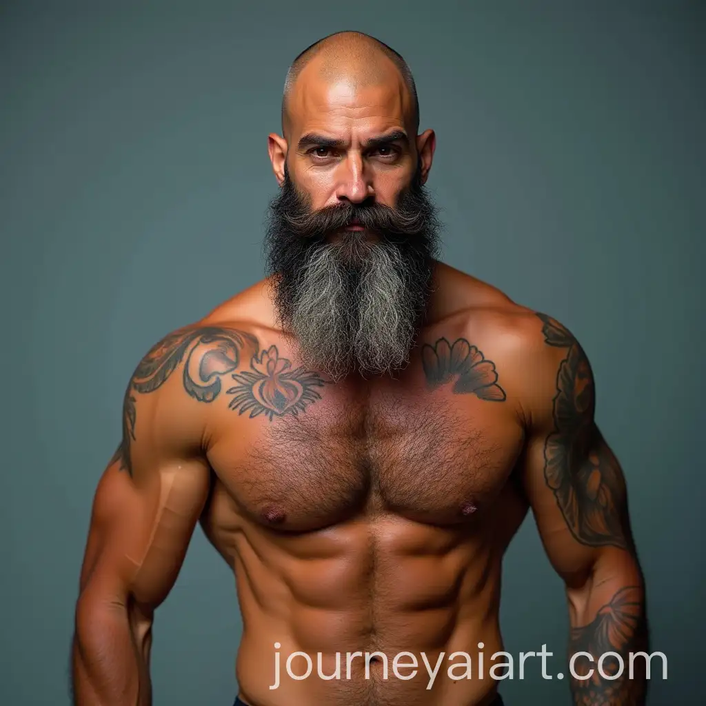Muscular-Male-Surf-Champion-with-Tattooed-Arms-and-Rich-Tan-Skin