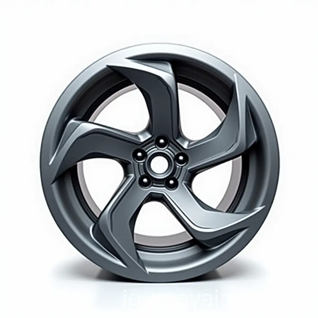 Futuristic-Car-Wheel-Design-with-Sleek-Spokes-on-White-Background