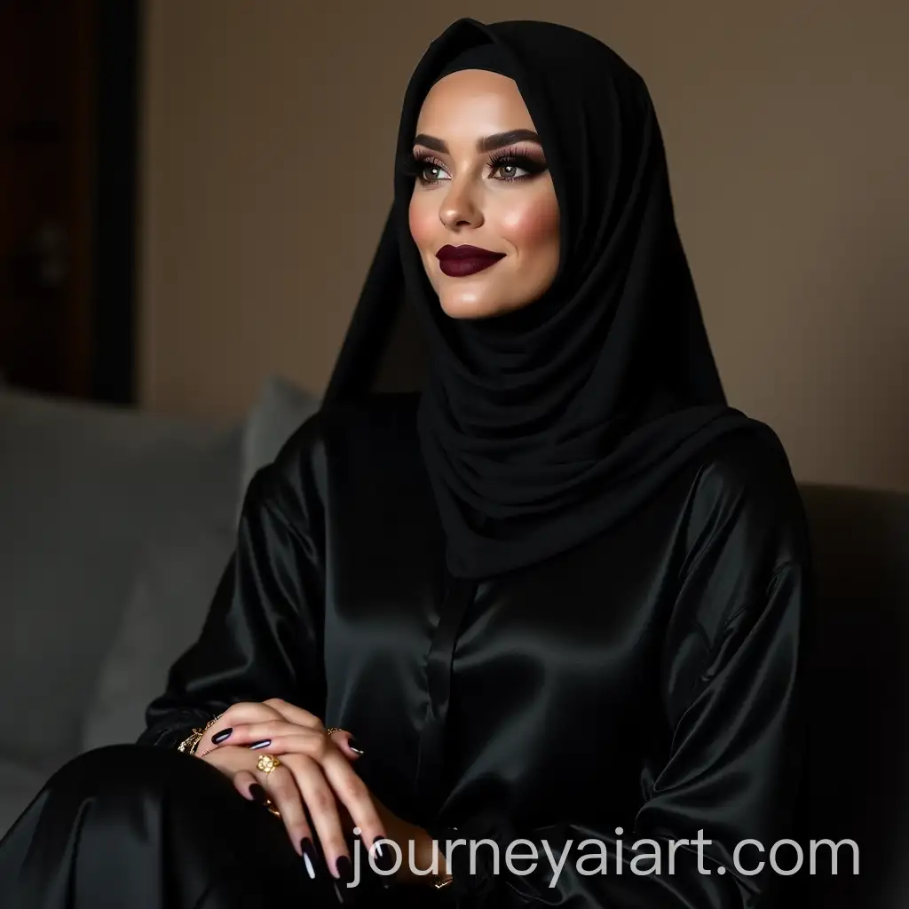 Confident-Hijabi-Woman-in-Black-Abaya-with-Bold-Makeup-and-Dominant-Personality
