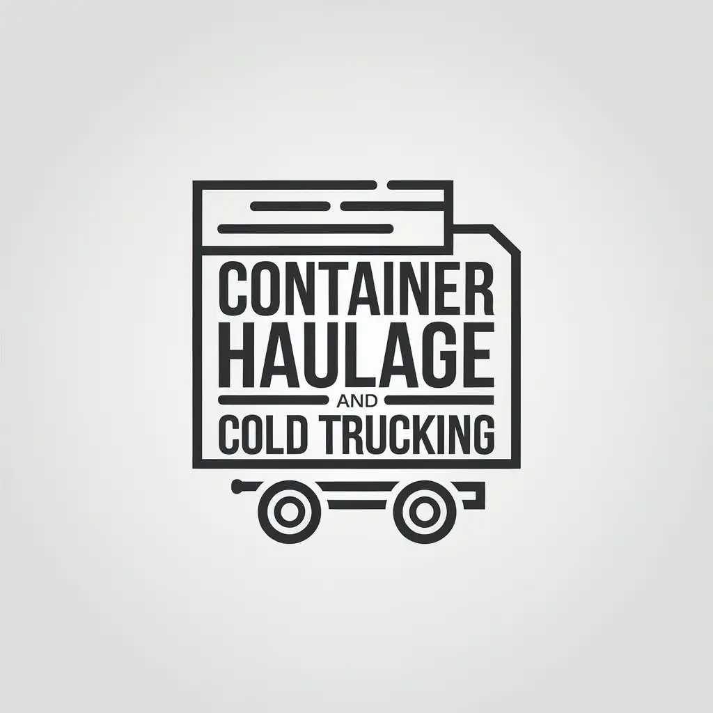 LOGO Design for Container Haulage and Cold Trucking Minimalist Typography with Clear Background