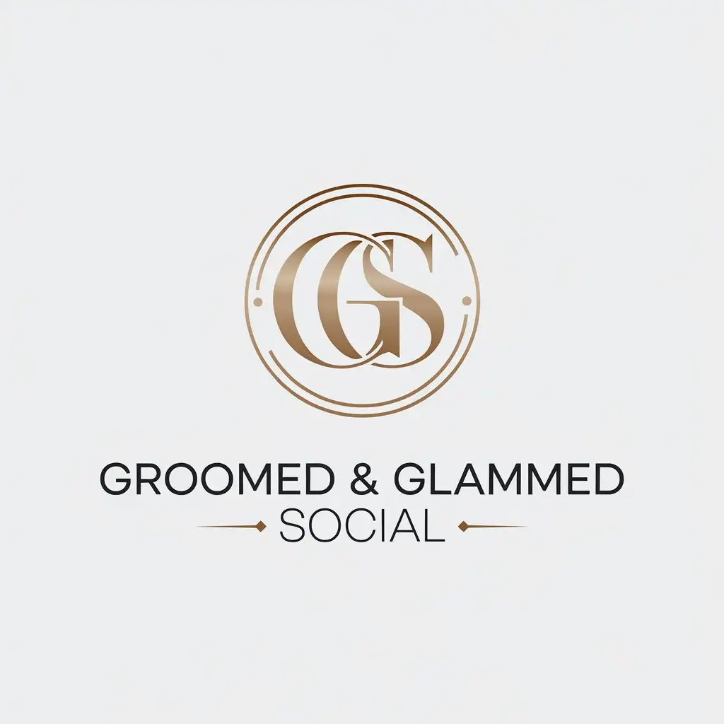 LOGO Design for Groomed Glammed Social Minimalistic GGS Monogram with Clear Background