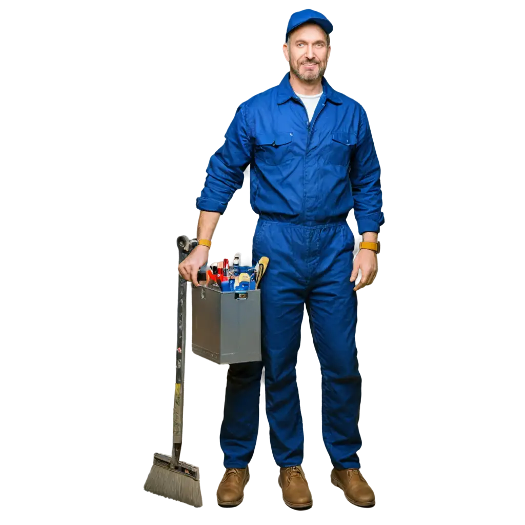 MiddleAged-Home-Service-Electrician-and-Painter-in-Boiler-Suit-with-Tools-PNG-Image