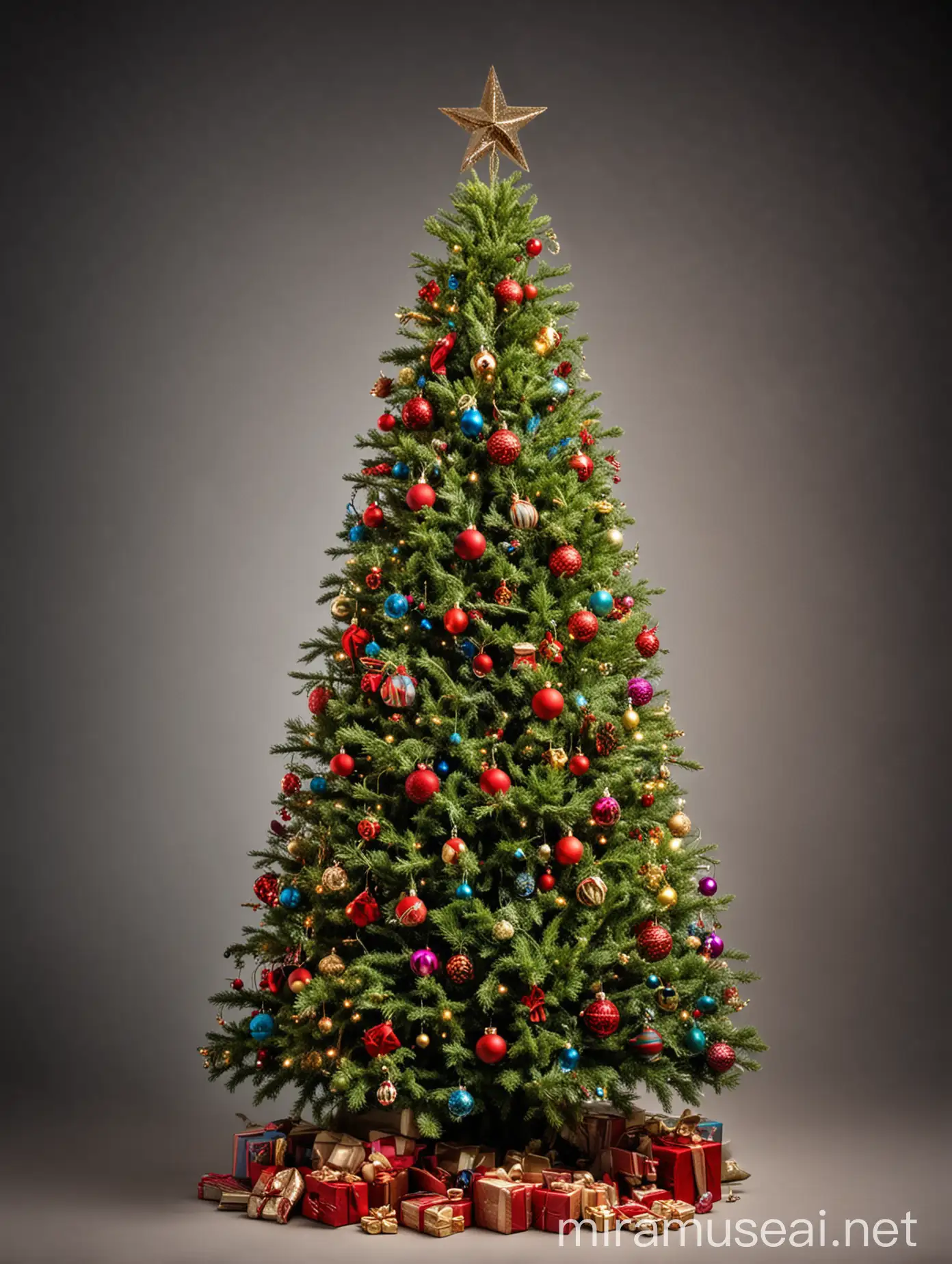 Modern Christmas Tree Against Isolated Background