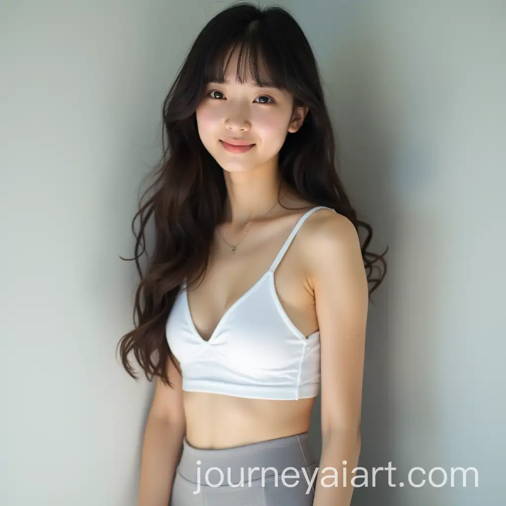 21YearAI-Art-Prompt-ExpansionOld-Japanese-Girl-with-FairyLike-Beauty-in-White-Tank-Top-and-Gray-Hotpants