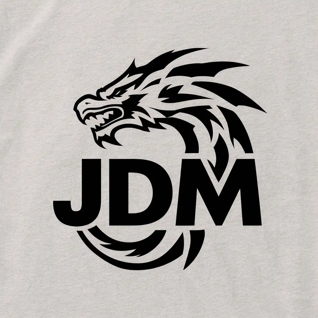 LOGO Design for JDM Dragon Symbol with Moderate Style and Clear Background