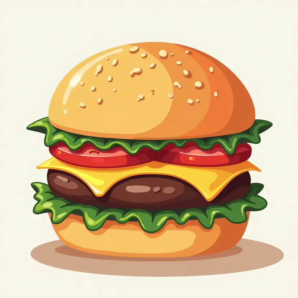 Make a burger illustration png