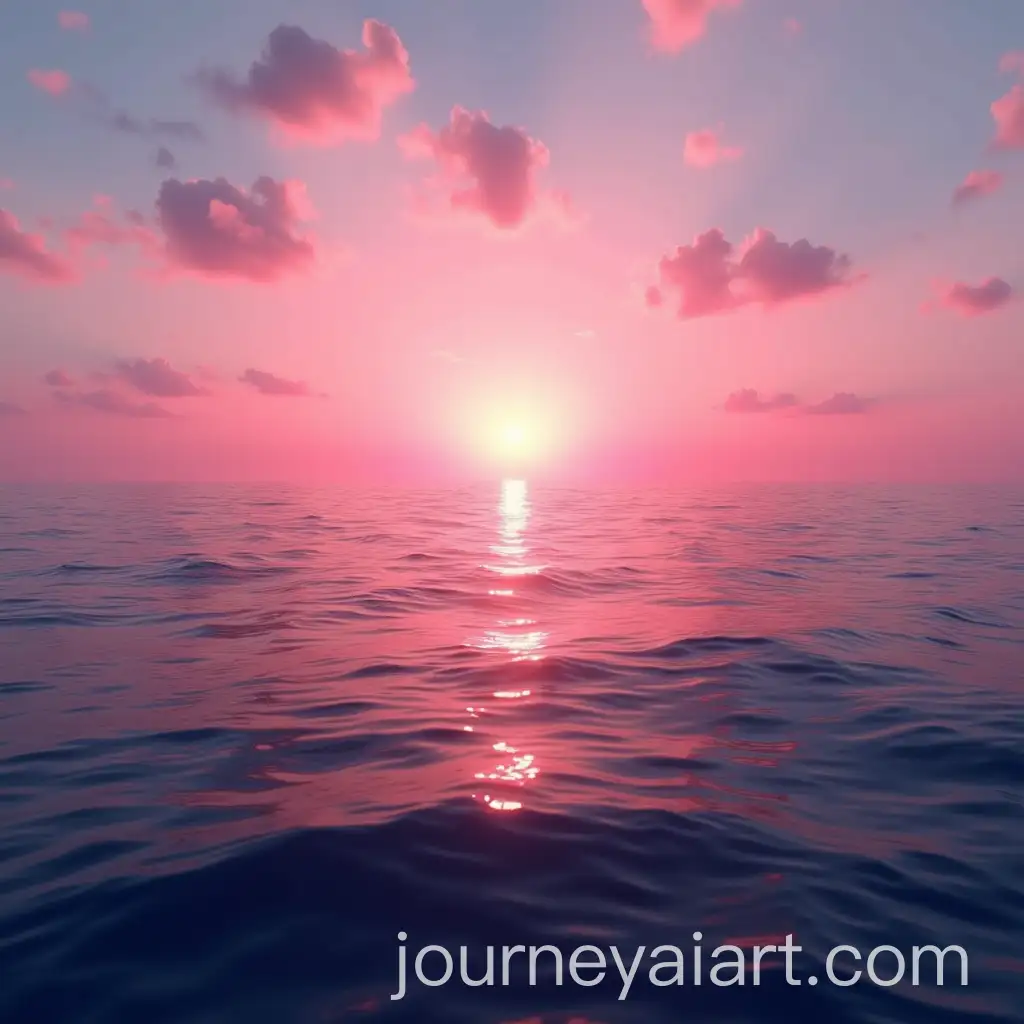 Stunning-Sunset-Over-the-Ocean-with-Pink-Sky