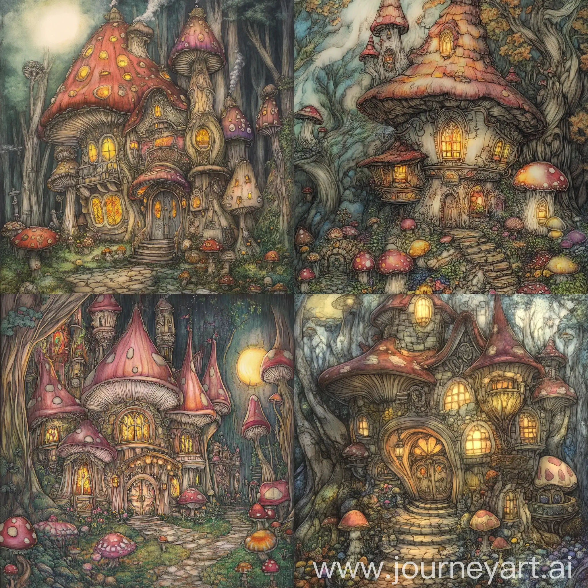 Mystical-Fairytale-House-in-a-Mushroom-Forest