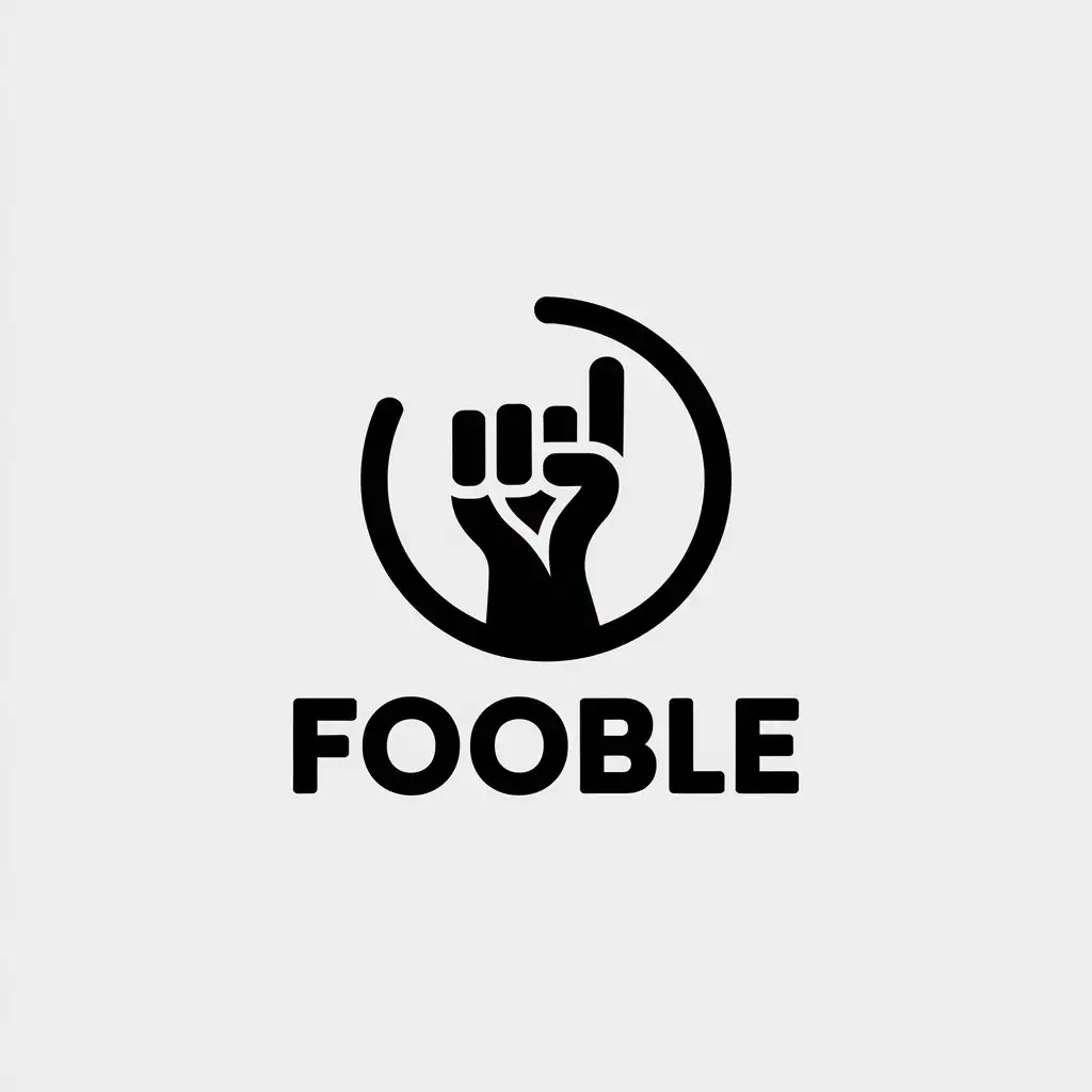 LOGO Design for Fooble Minimalist Stylized Fist with Raised Thumb Symbolizing Everything is Fine