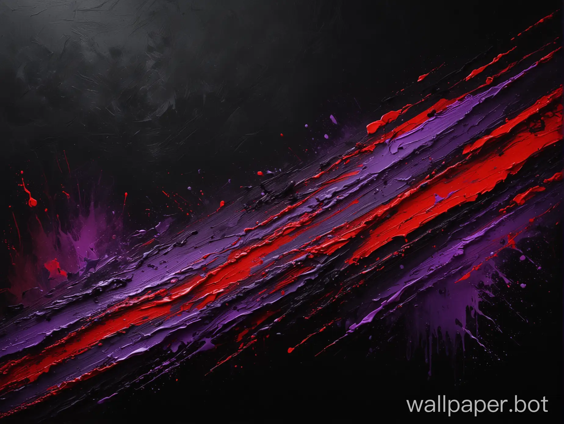 create me a computer background with a black backdrop on an abstract painting with red and purple stripes in 4k