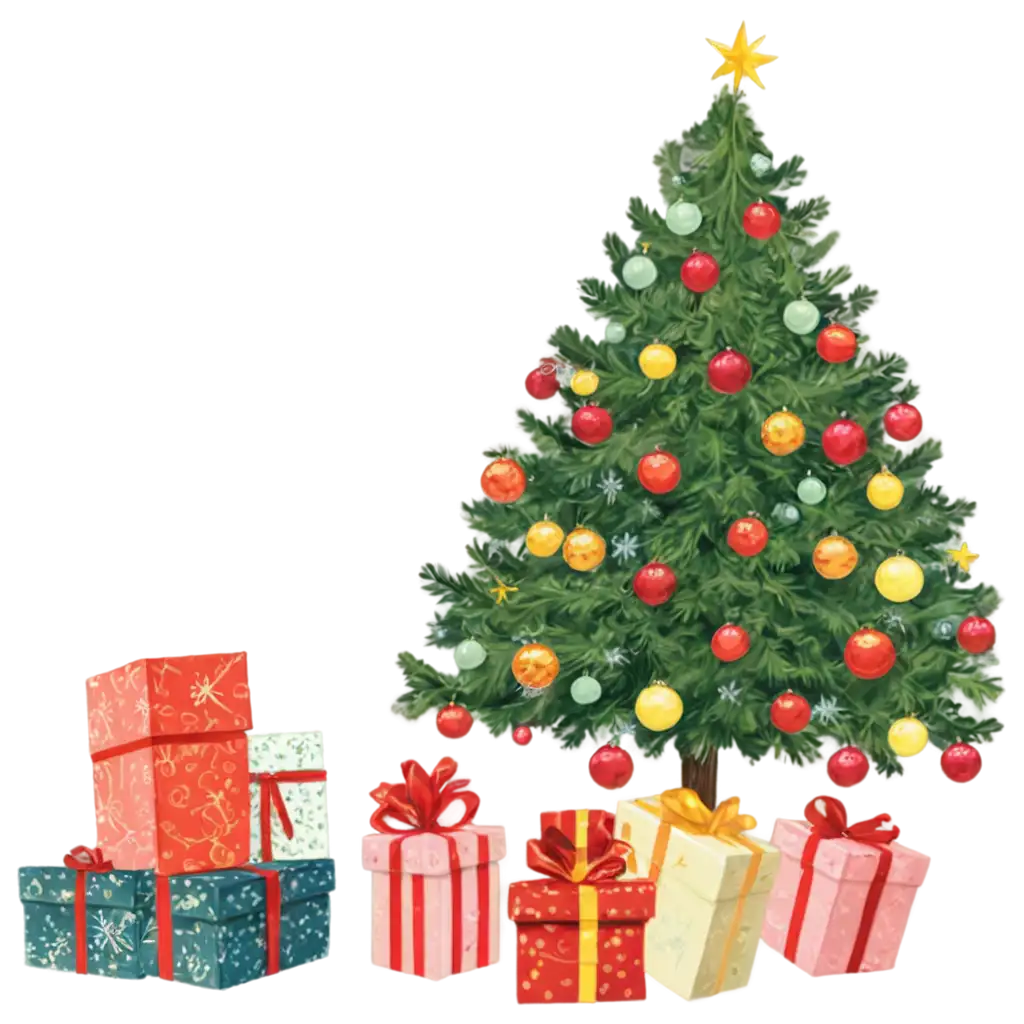 Stunning-PNG-Image-of-a-Christmas-Tree-with-Presents-for-Festive-Designs