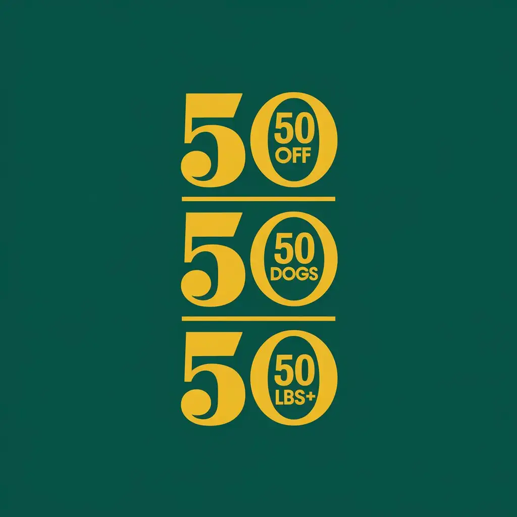 LOGO Design For 505050 Green Gold with Contextual 50s and Modern Style