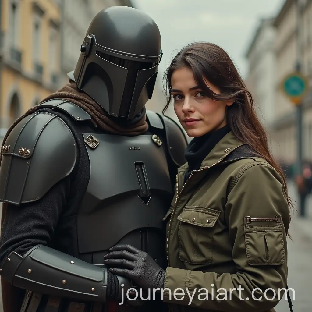 Armored-Man-with-Girlfriend-in-Romantic-Embrace
