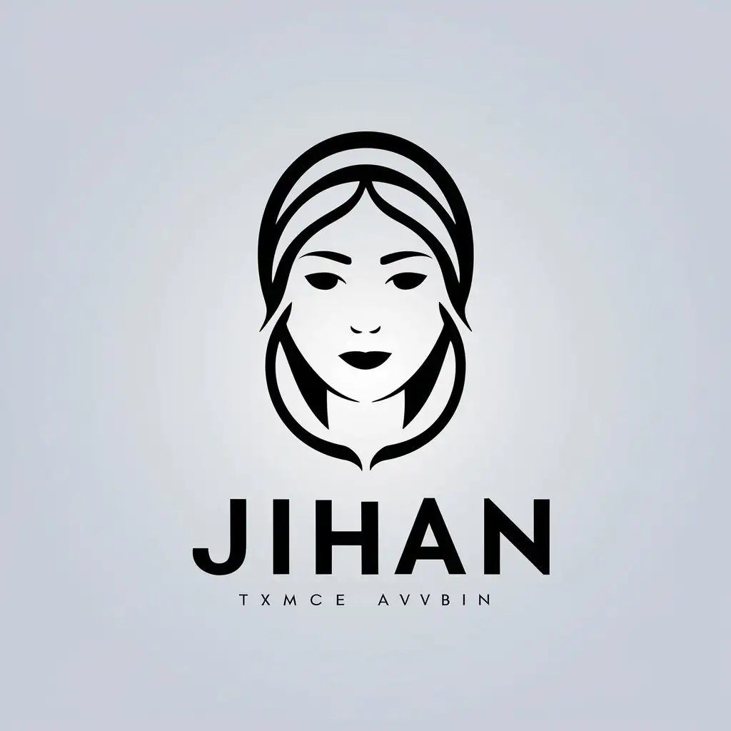 LOGO Design For Jihan Arabic Style Logo with Woman Face Figure