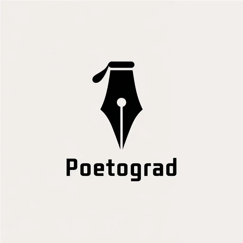 LOGO Design for Poetograd Elegant Pen Symbol on Clear Background