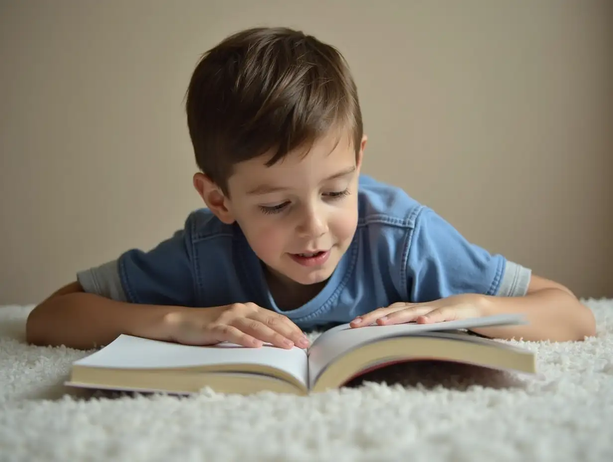 boy reading a book