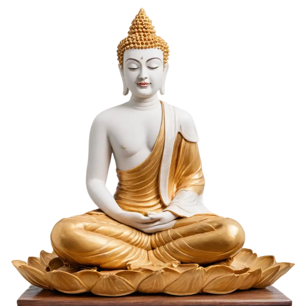 Elegant-White-and-Golden-Buddha-Statue-PNG-Enhance-Your-Visuals-with-Serenity