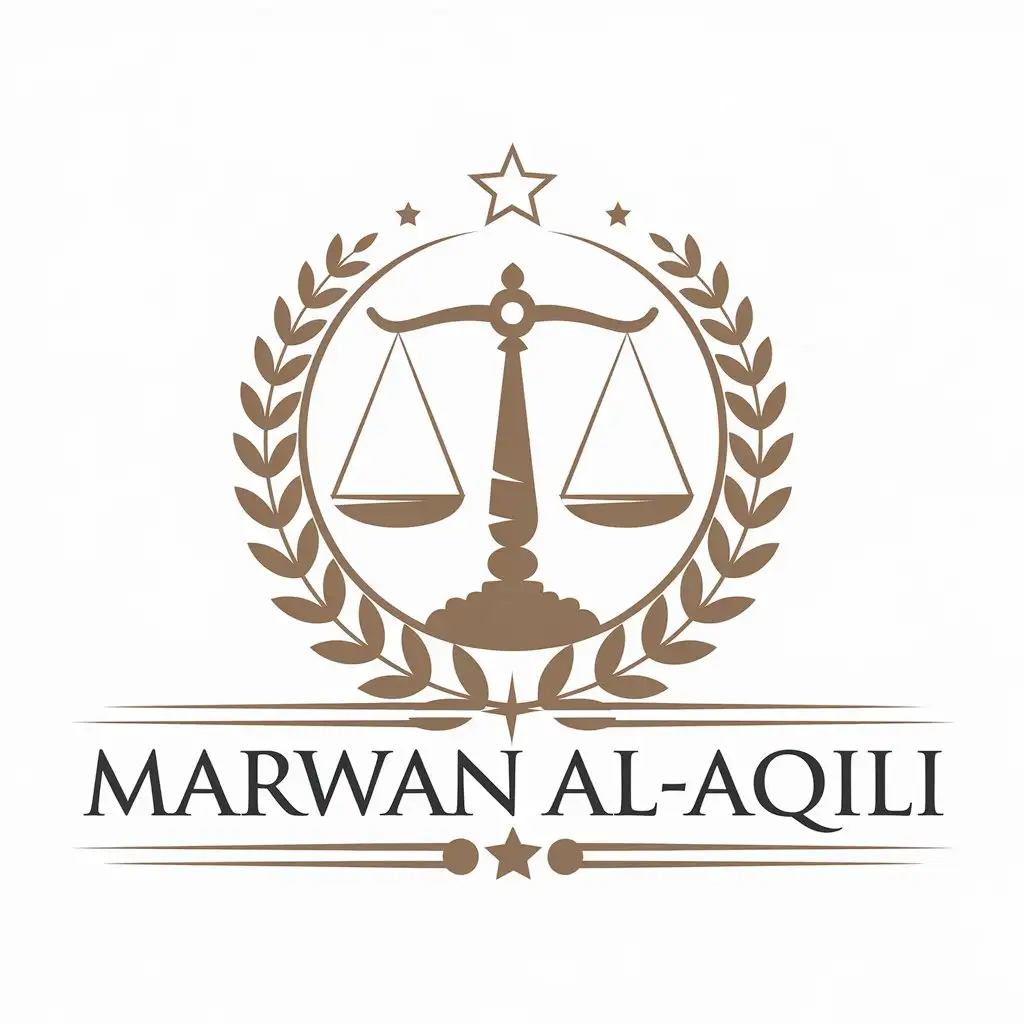 LOGO Design for Marwan AlAqili Weighing Scale Symbol for Legal Industry