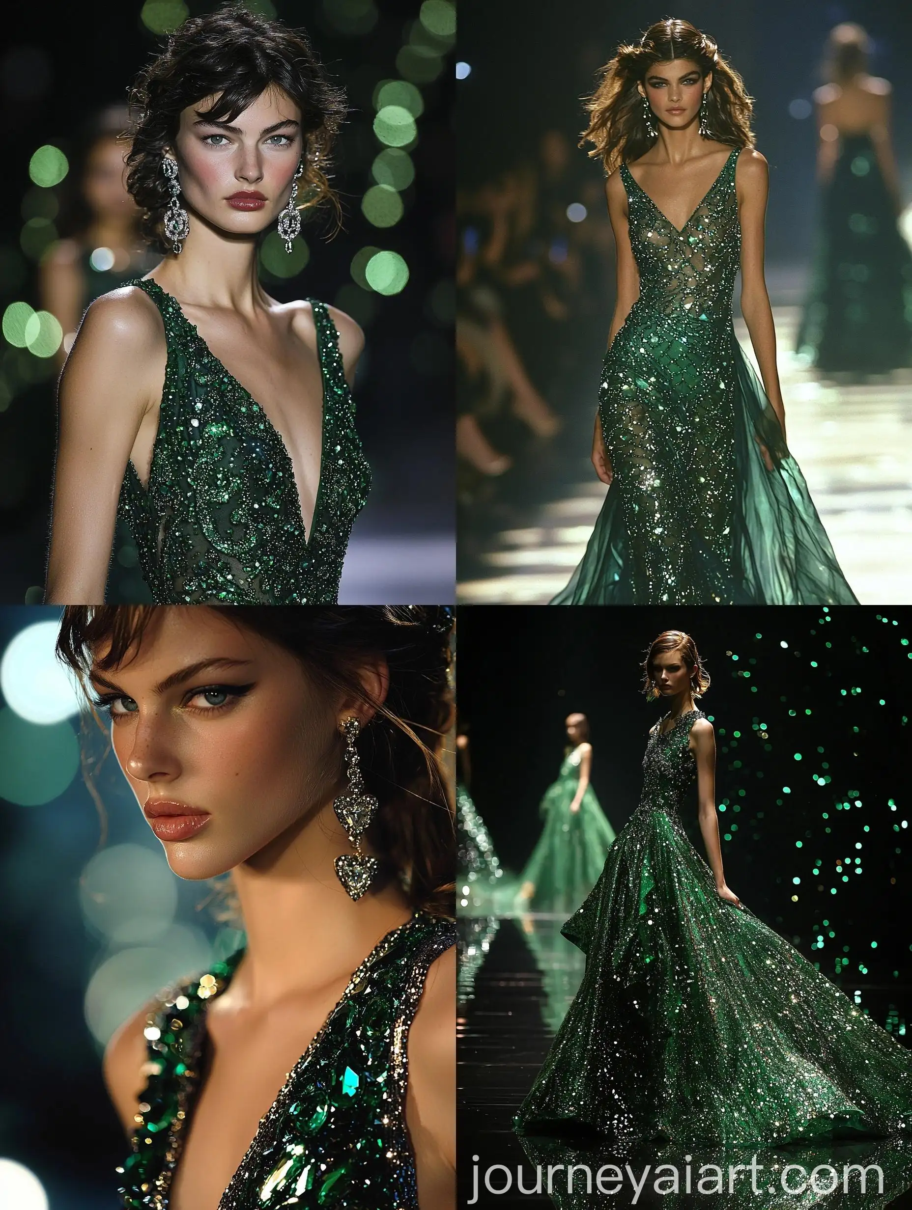High-Society-Fashion-Show-with-Emerald-Rock-Dress-and-Diamond-Embellishments