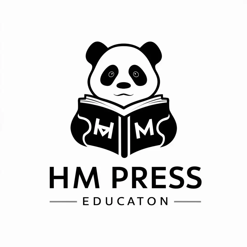 LOGO-Design-for-HM-PRESS-Panda-Book-Theme-in-Education-Industry