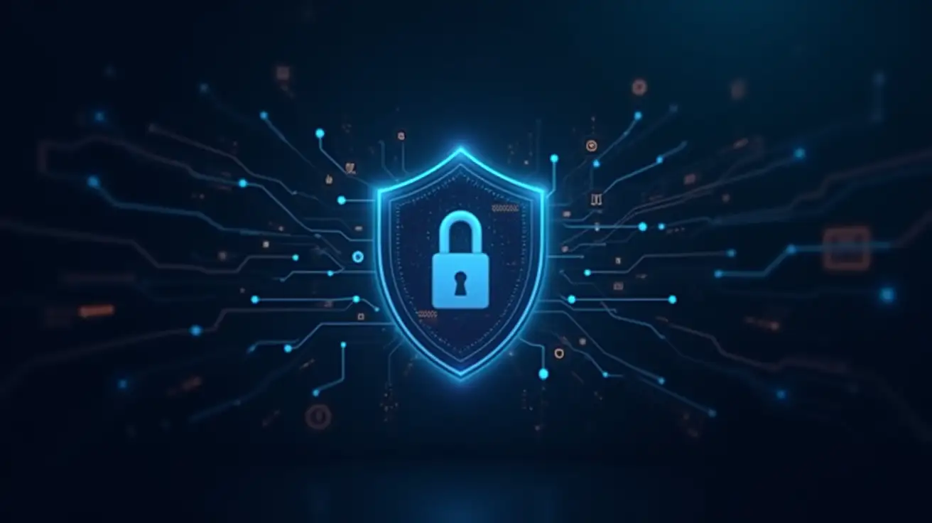 a professional and clean banner with a background color of #4b6b39. The banner should include cybersecurity elements such as a glowing digital shield with a lock symbol in the center, interconnected network lines, and abstract technology patterns. The design should focus on a modern, high-tech look,  expertise in information security. Use glowing circuit lines, subtle binary code (0s and 1s), and minimalist design elements to create a sense of trust, innovation, and protection. The overall vibe should be sleek, tech-focused, and professional, with a balanced composition.