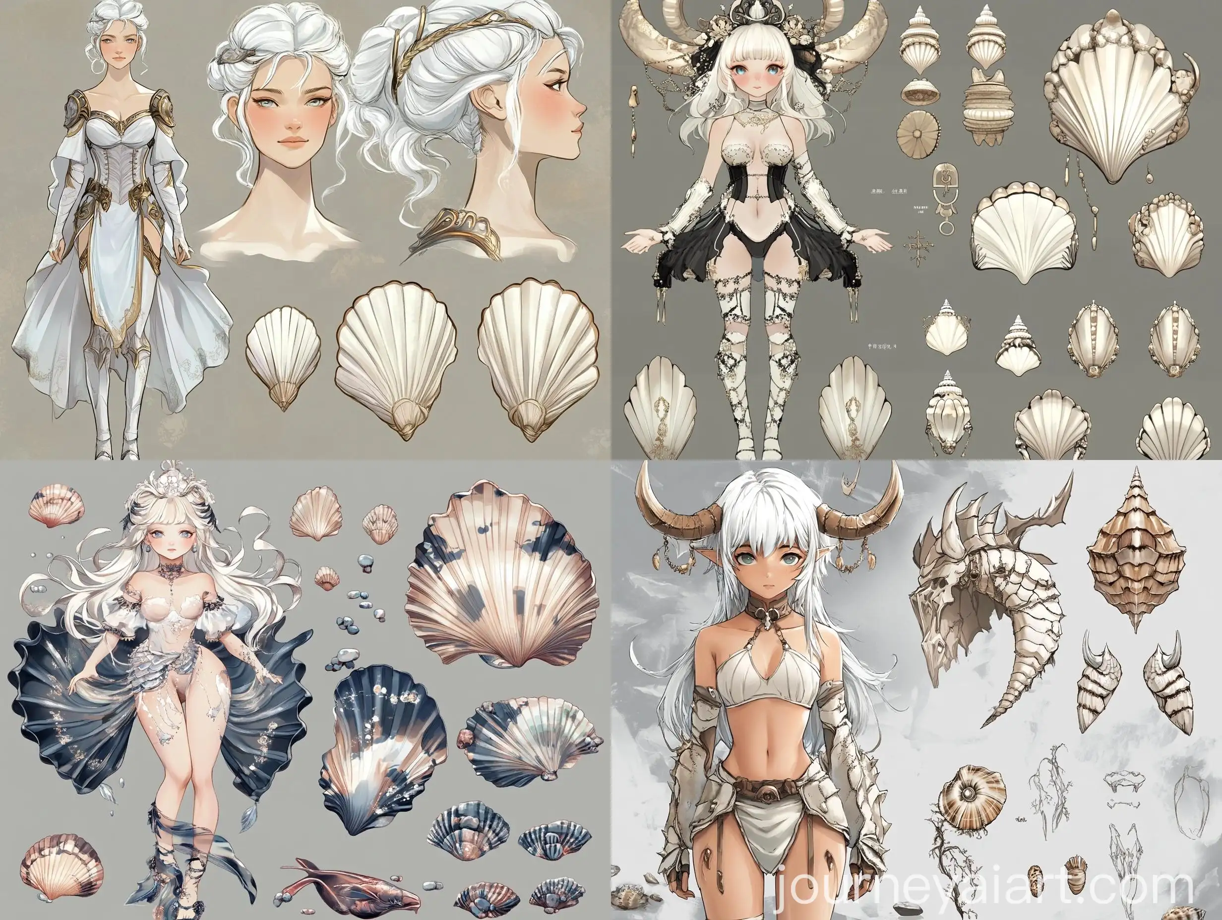 Fantasy-Anime-Gacha-Game-RPG-Character-Design-Sea-Shell-Theme