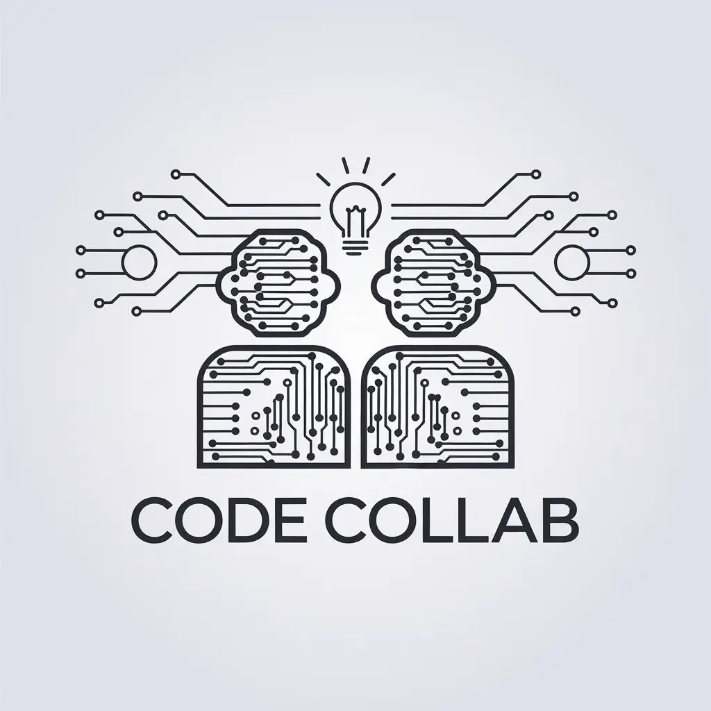 LOGO Design for Code Collab Minimalistic Vector with Coders Symbol for Technology Industry