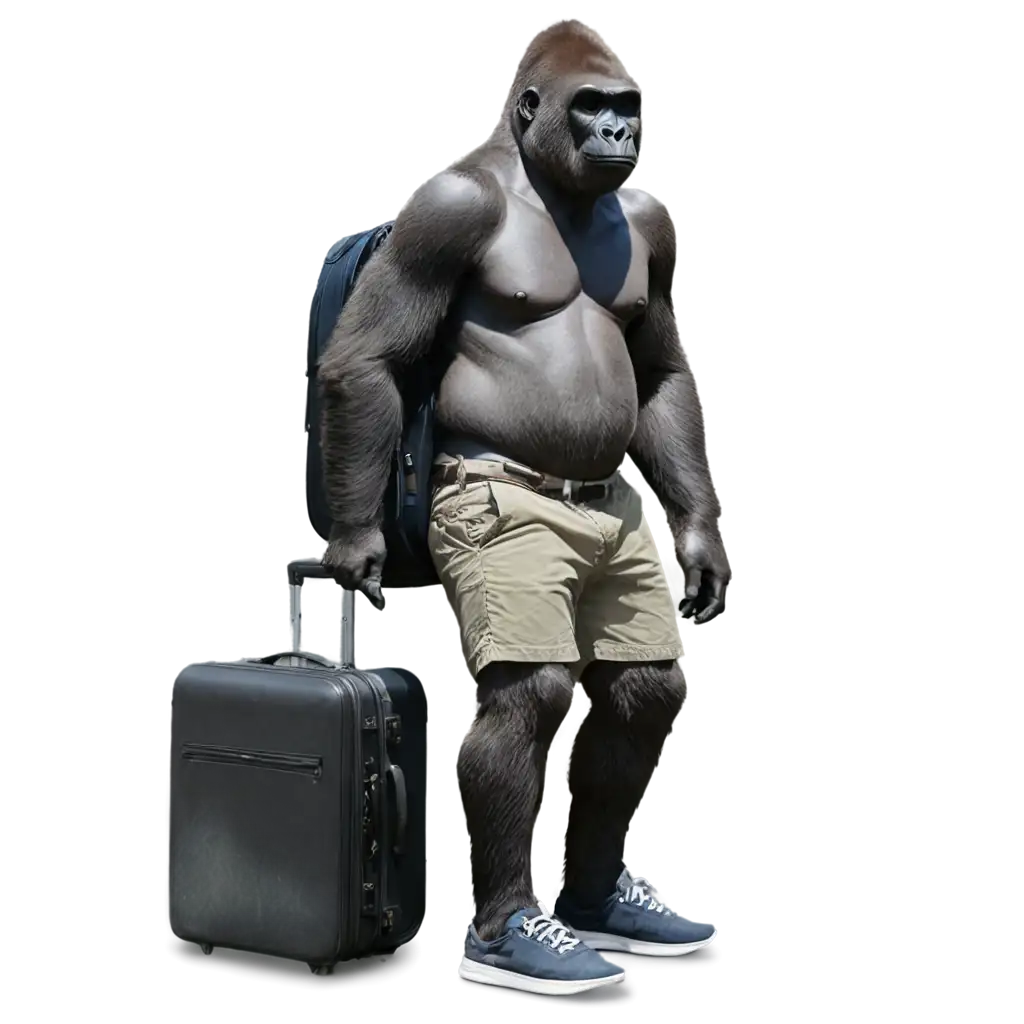 PNG-Image-Gorilla-in-Shorts-with-Suitcases