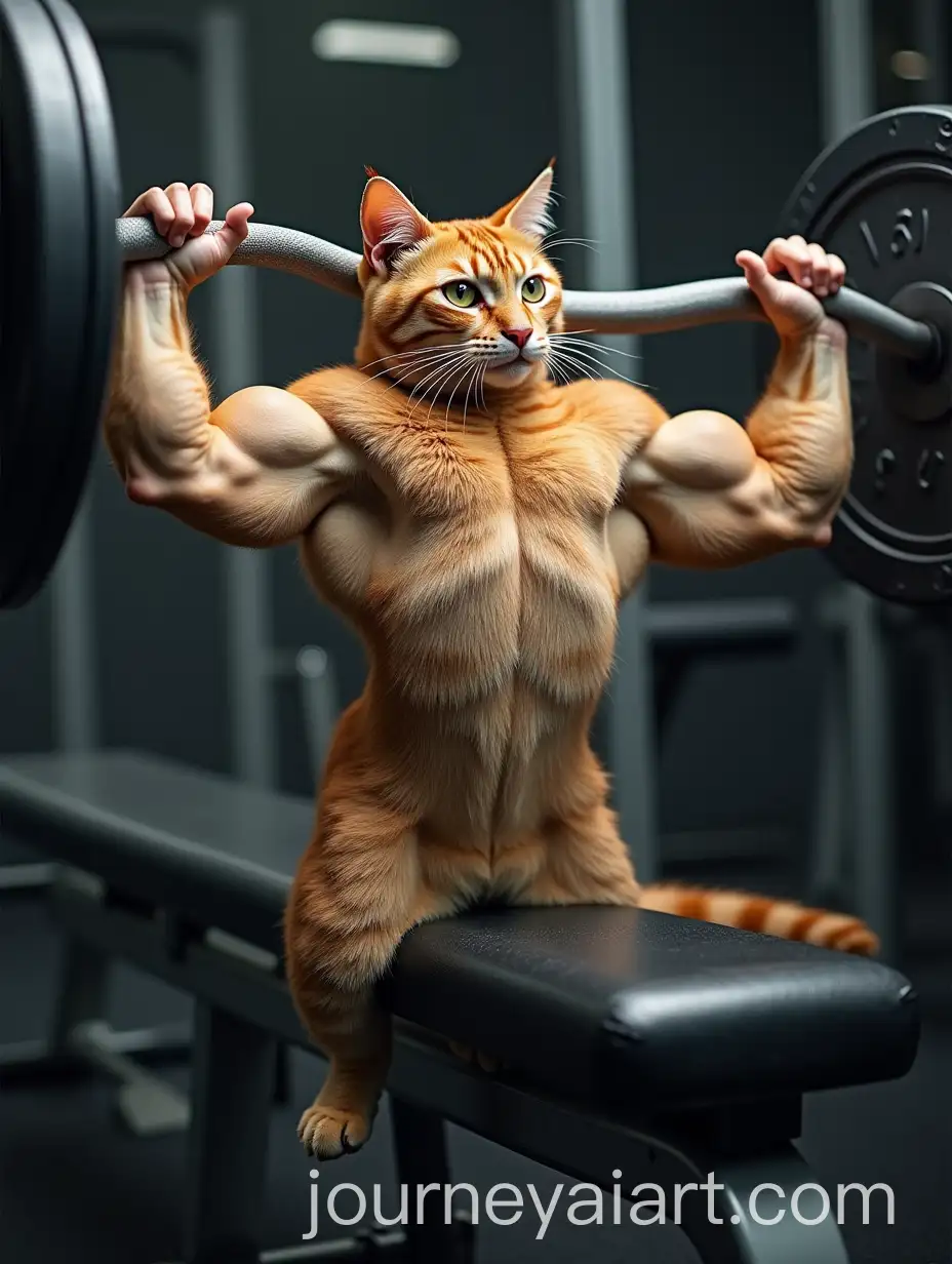 Muscular-Cat-Performing-Bench-Press-in-Intense-Gym-Setting