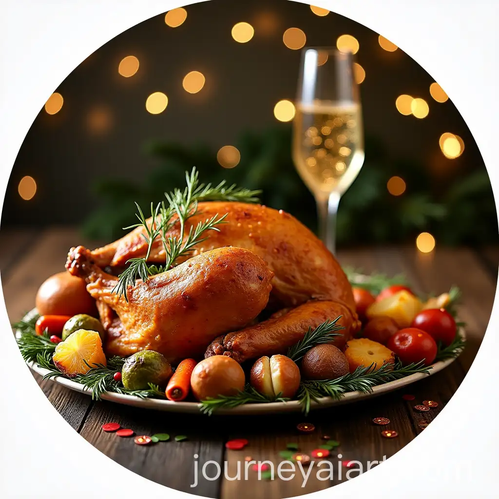Festive-New-Years-Feast-with-Roasted-Turkey-Vegetables-and-Champagne