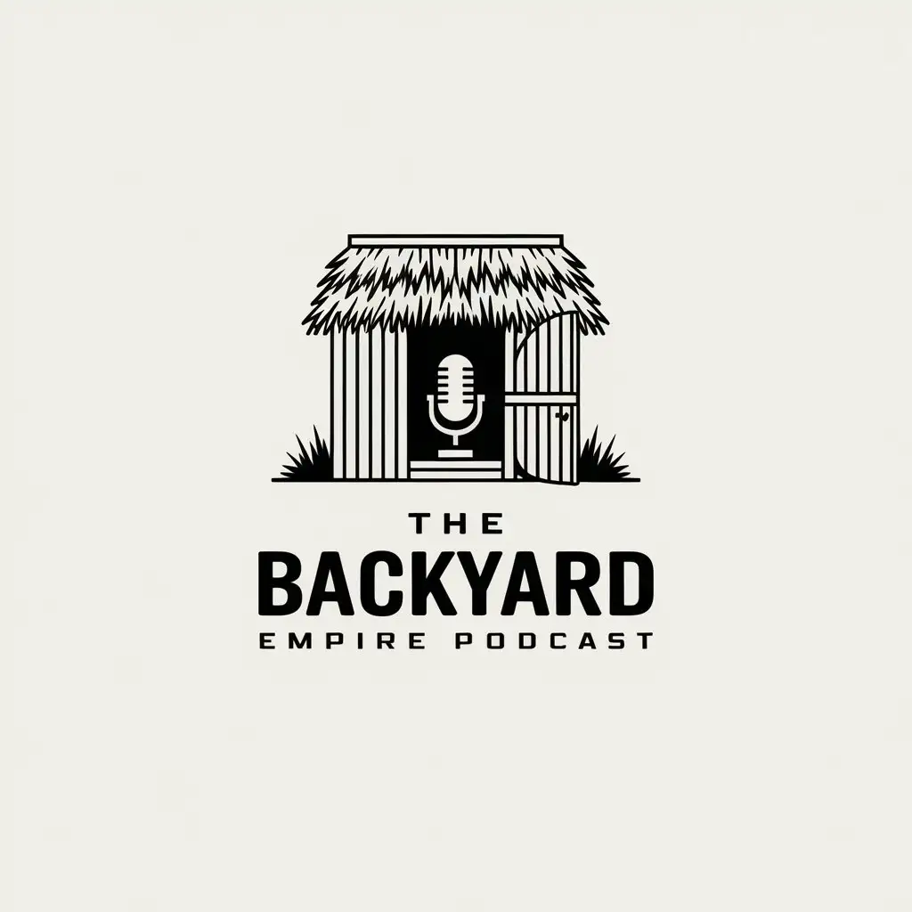 LOGO Design for The Backyard Empire Podcast Minimalistic Vector Design with Clear Background