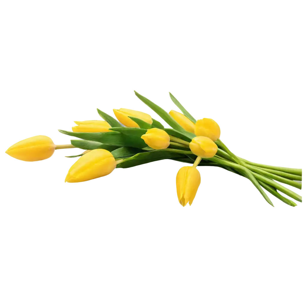 HighQuality-PNG-of-a-Beautiful-Bouquet-of-Yellow-Tulips-for-Versatile-Use