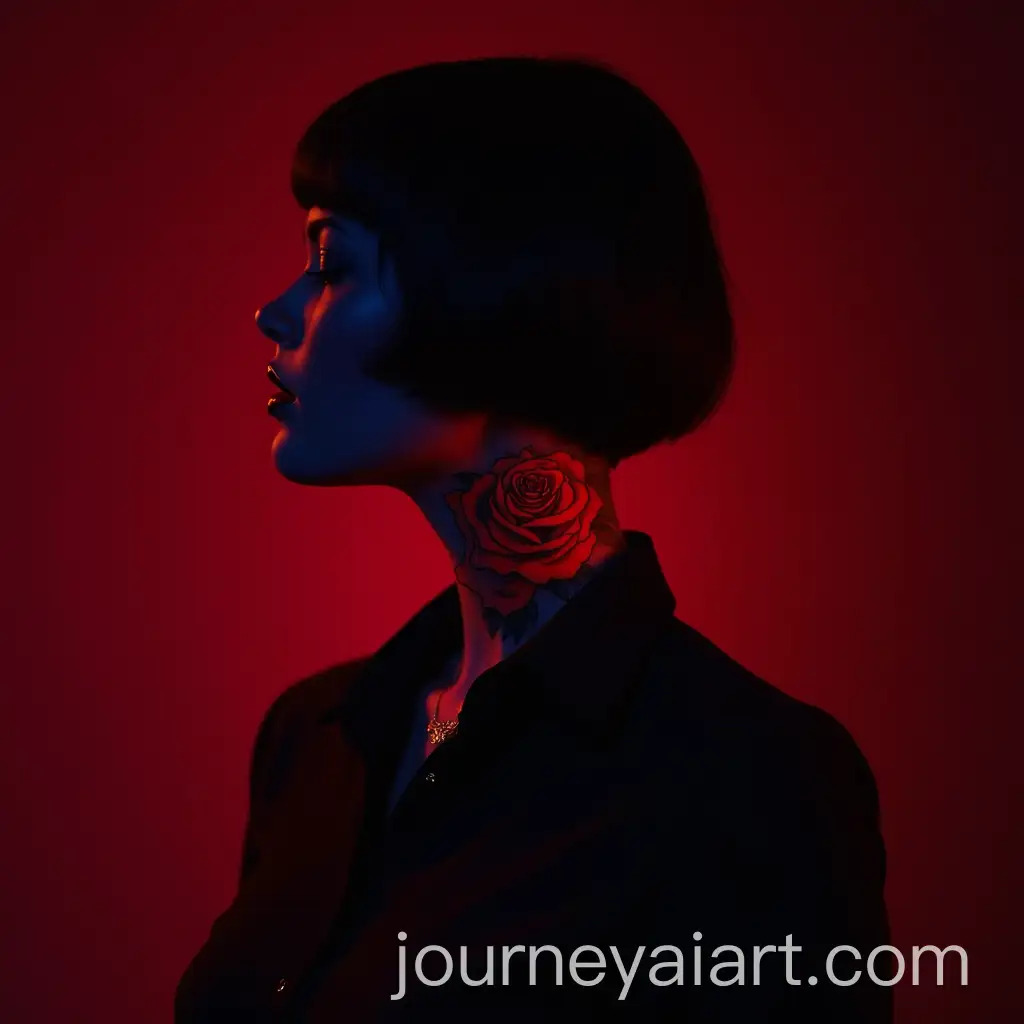 Elegant-Female-Red-Rose-Neck-Tattoo-with-Luxury-Shirt-and-Photorealistic-Lighting