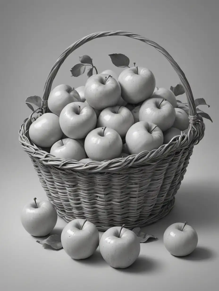 Cartoon Basket of Apples Drawing