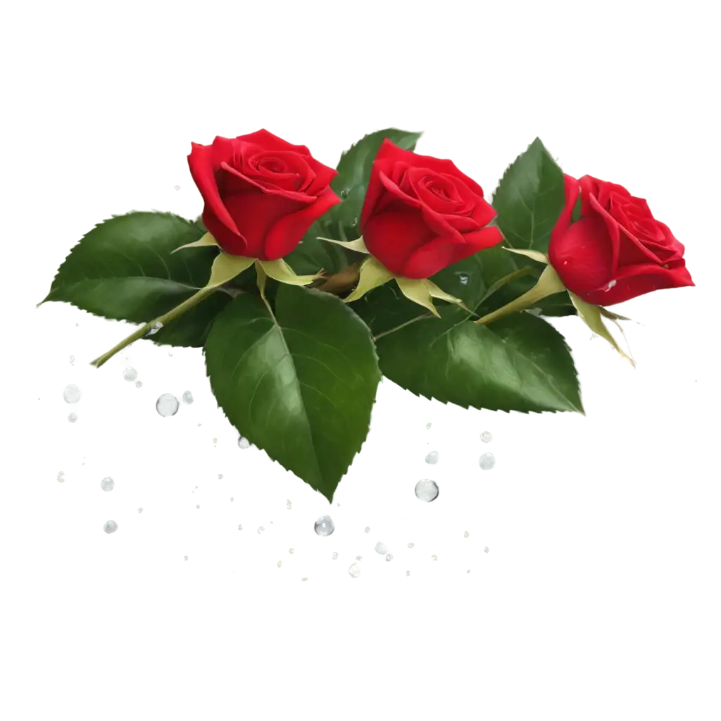 Vibrant-Red-and-Soft-Pink-Rose-Bouquet-PNG-with-Detailed-Petals-and-Water-Droplets-Transparent-Background