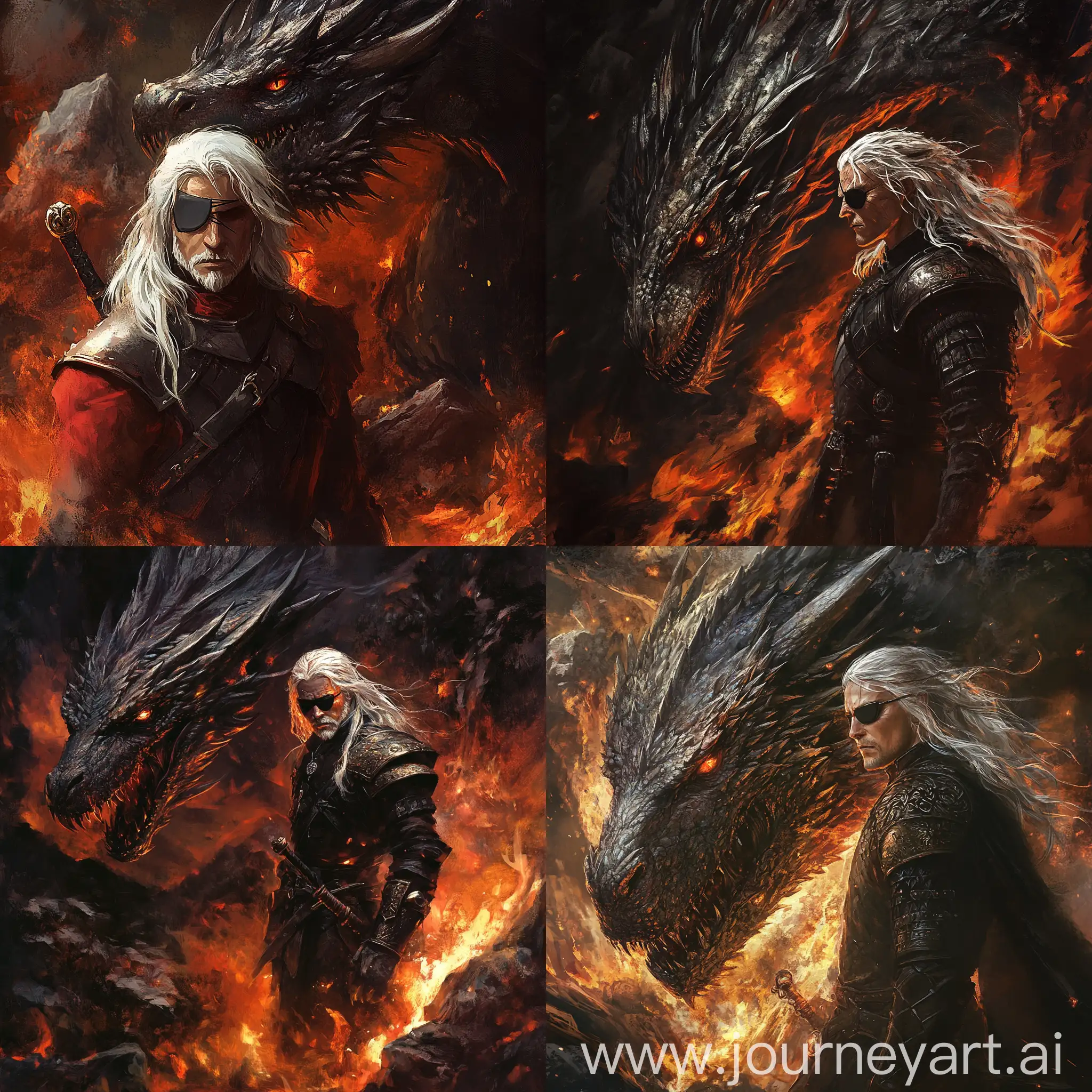 Dark-Illustration-of-OneEyed-Aemond-Targaryen-and-Dragon-Vhagar-in-Dantes-Inferno-Style