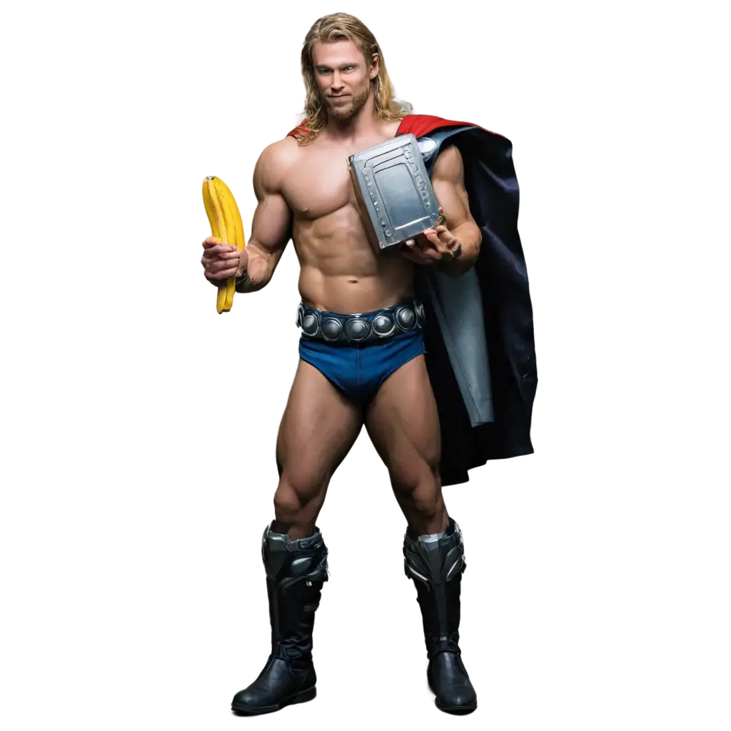 Muscular-Thor-Eating-Banana-PNG-Image-High-Quality-for-Digital-Use