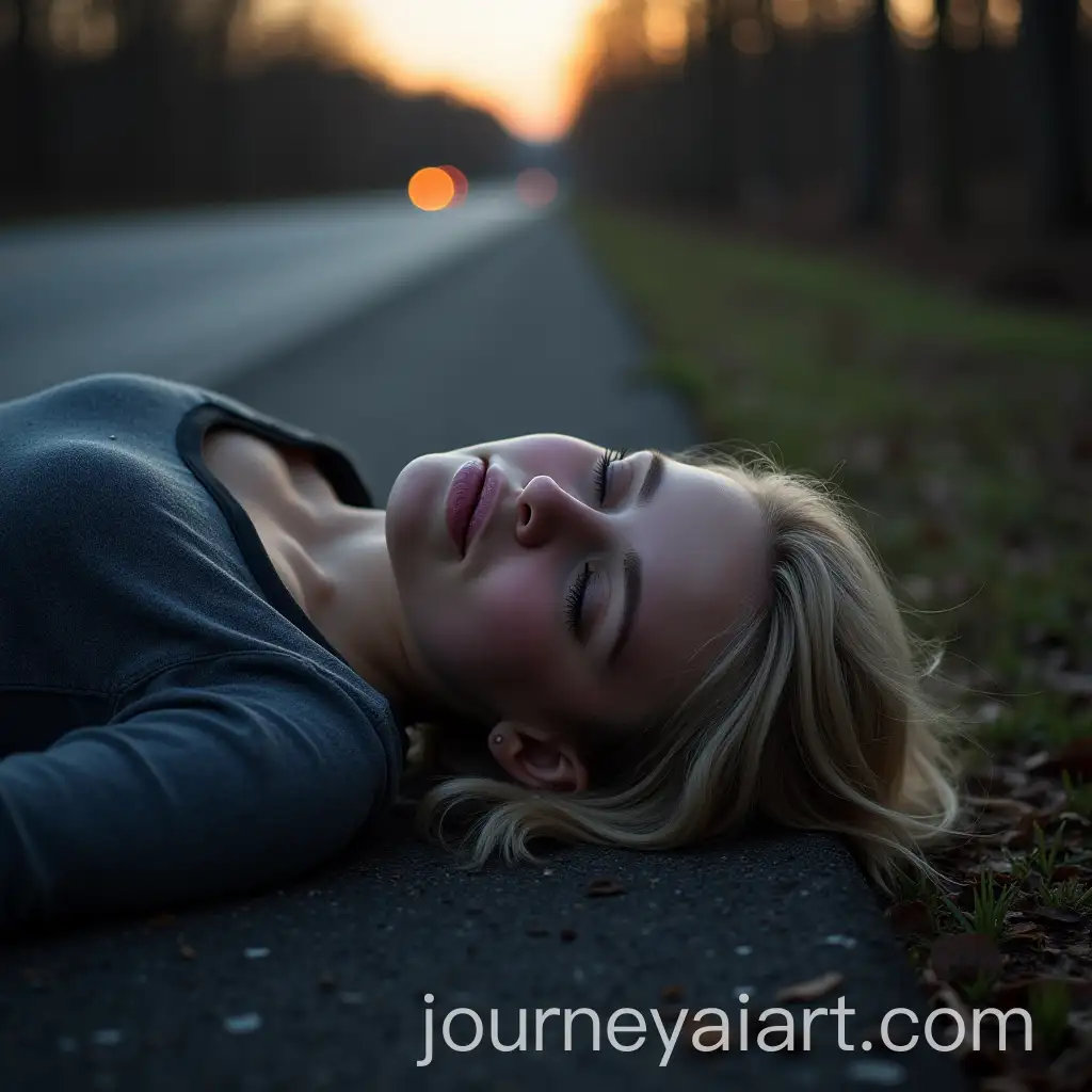 Injured-Swedish-Blonde-Girl-on-Evening-Roadside