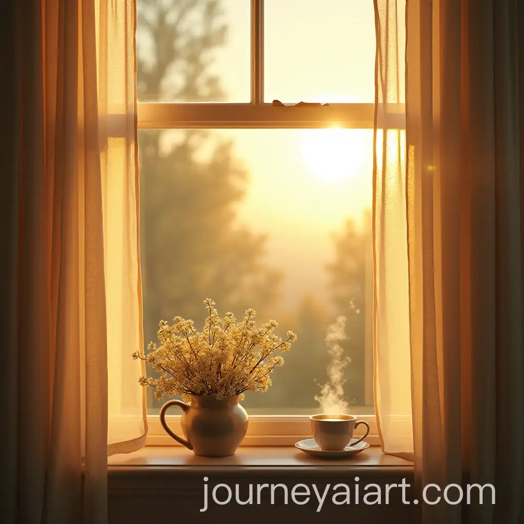 Morning-Sunlight-and-Blooming-Flowers-Peaceful-Nature-Walk-and-Leisurely-Breakfast