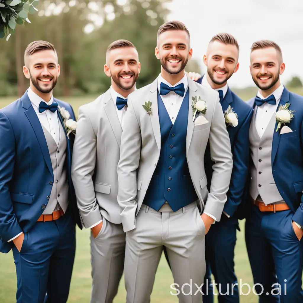 Handsome-Groom-with-Beautiful-Best-Men-at-Wedding-Ceremony