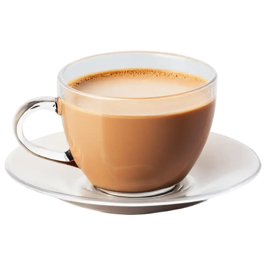 Hot-Milk-Nescafe-in-Glass-Cup-on-Saucer-PNG-Refreshing-Drink-Concept-for-HighQuality-Visuals