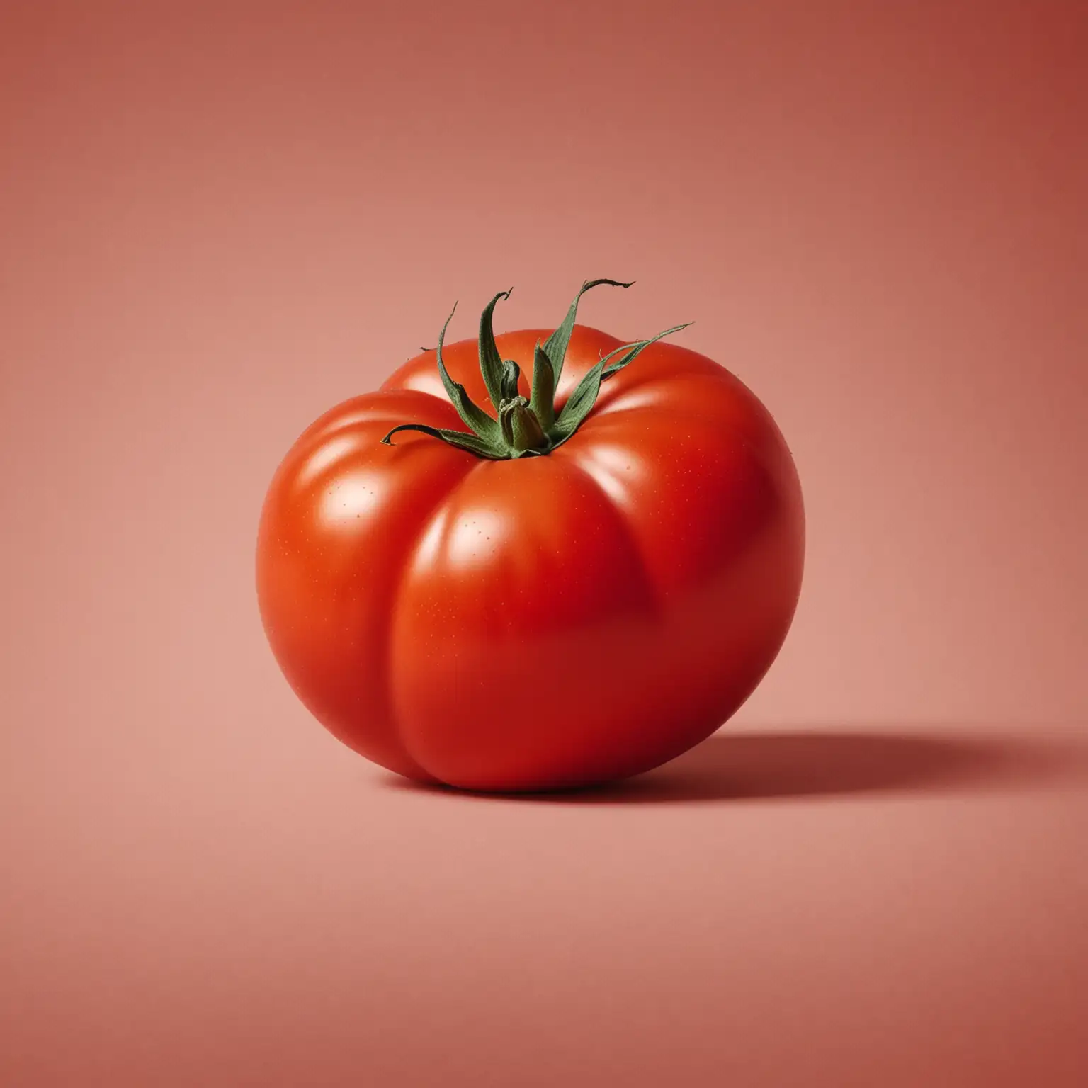 a realistic tomato on a contrasting background