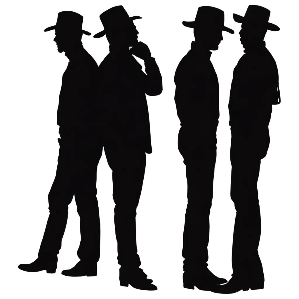 4-Silhouettes-of-Western-Men-PNG-Image-Capturing-Diversity-and-Identity