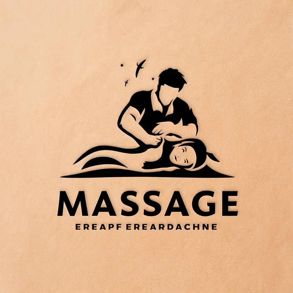 a vector logo design,with the text "massage", main symbol:a man is massaging a woman,Minimalistic,be used in Others industry,clear background