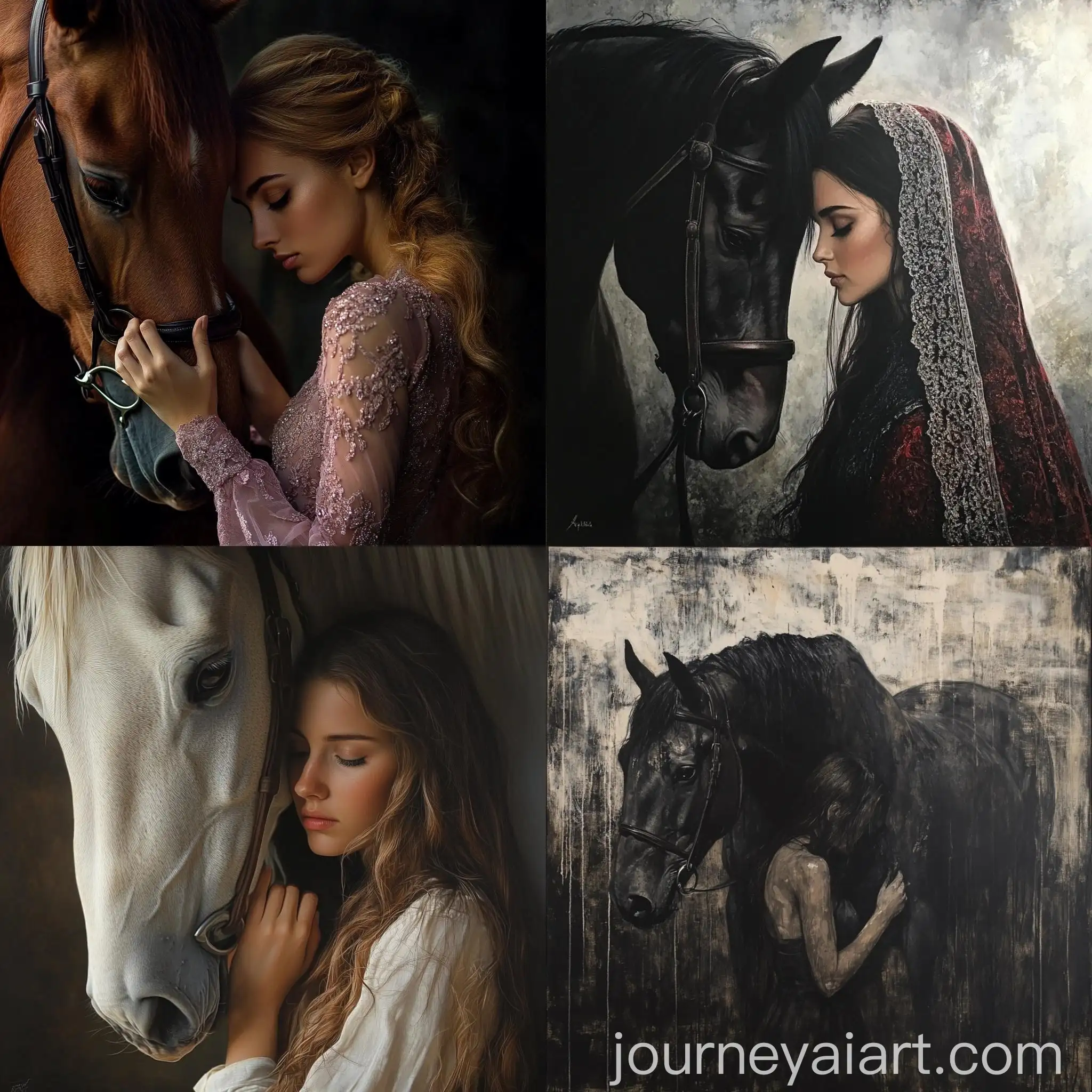 Woman-Under-Horse-in-a-Dramatic-Setting