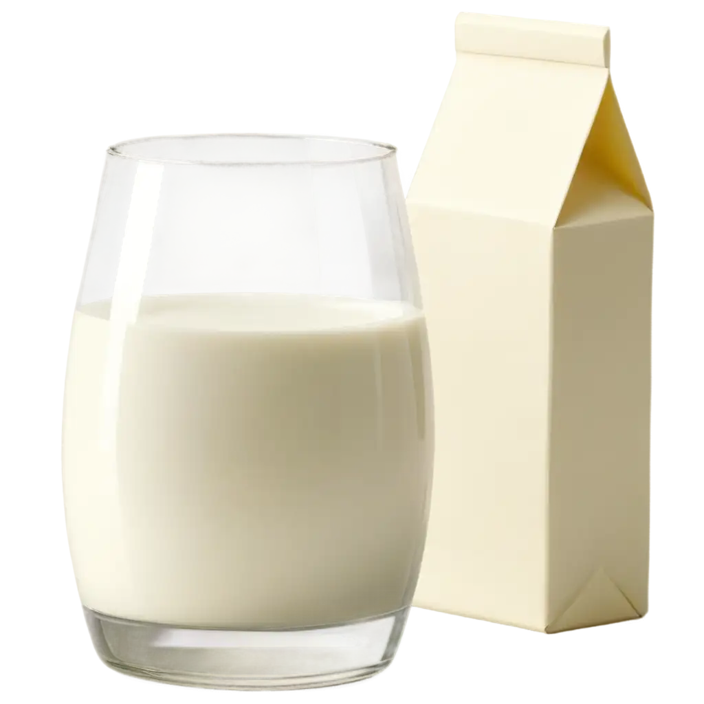 PNG-Image-of-Milk-in-a-Glass-with-Milk-Packaging-Nearby-HighQuality-Visual-for-FoodRelated-Projects