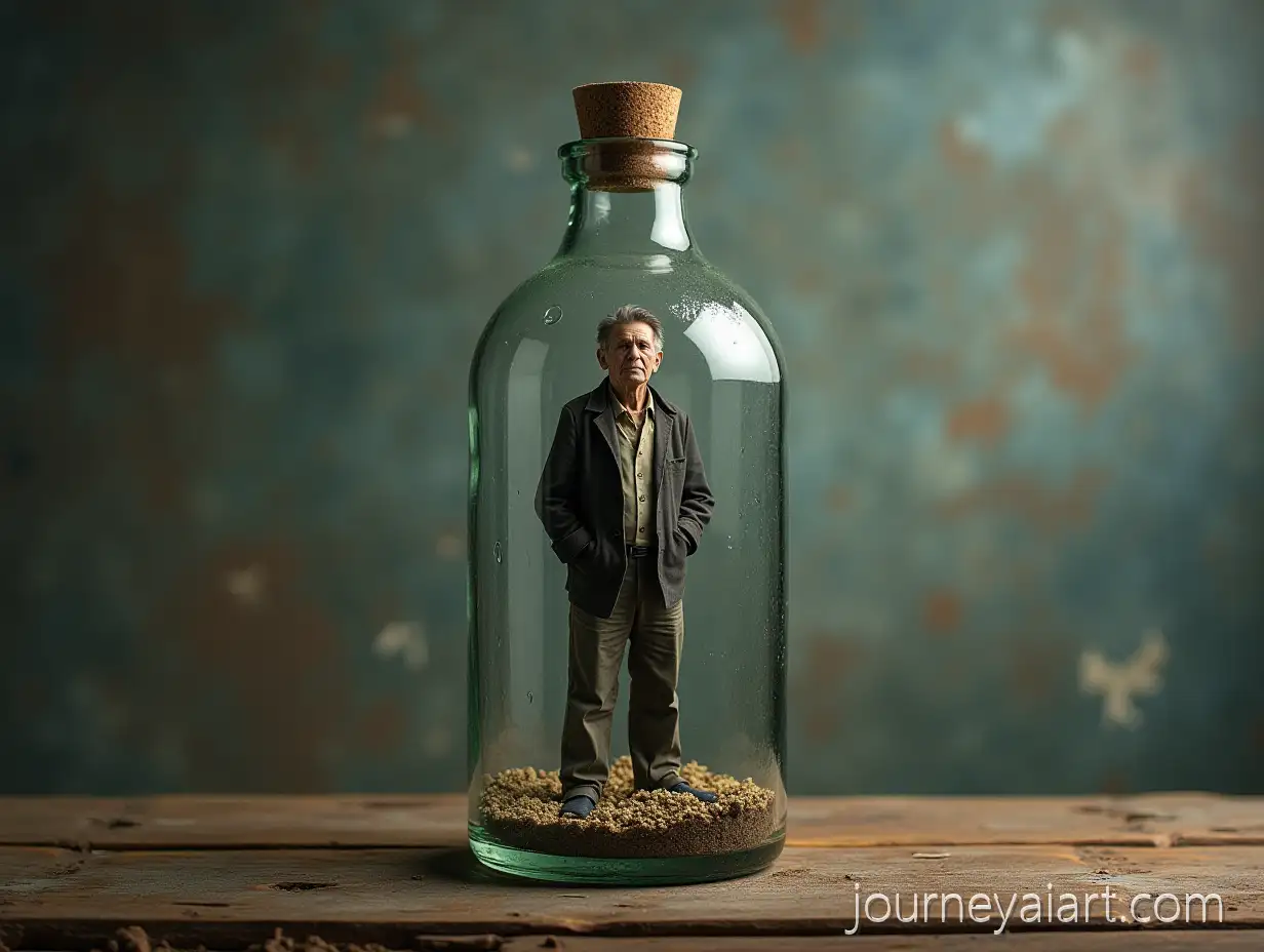 Old-Man-Trapped-Inside-a-Large-Glass-Bottle